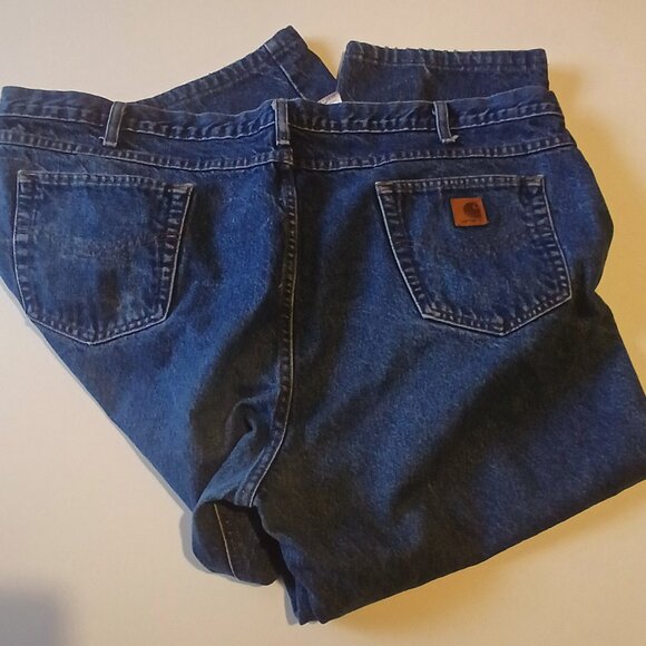 Men's Carhartt Denim Jeans Size 50 x 27.5 GUC - Picture 2 of 9